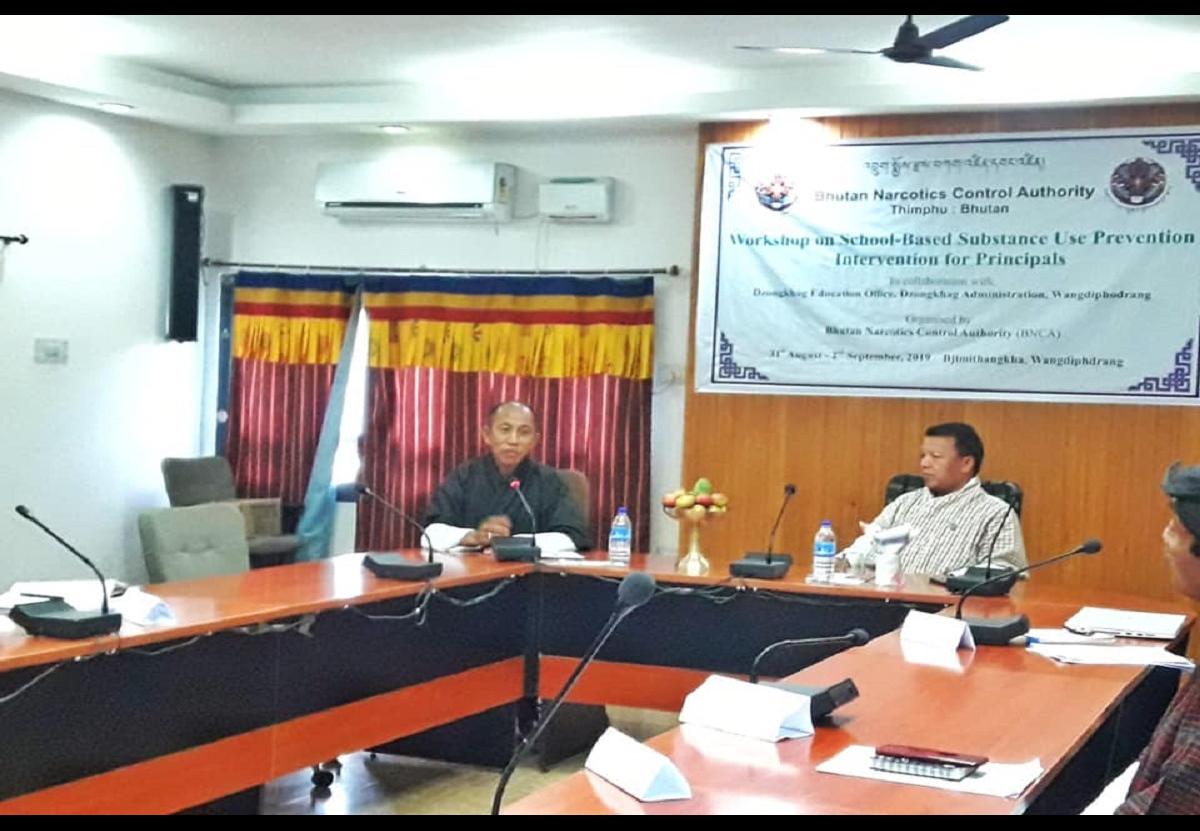The School-Based Substance Use Prevention Workshop for principals of Wangdiphodrang Dzongkhag